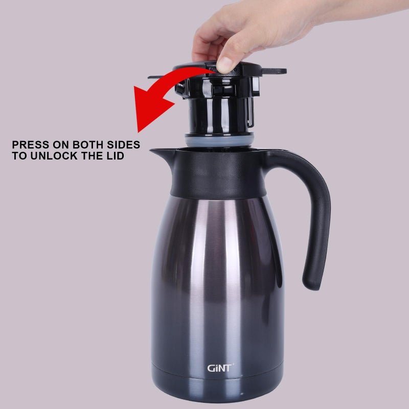 GiNT 51Oz Stainless Steel Thermal Coffee Carafe with Lid/Double Walled Vacuum Thermal Carafe / 12 Hour Heat Retention (Purple, 1.5L) - Image 5